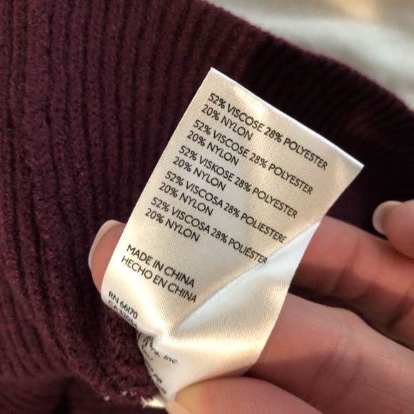 Free people sweater cut out dark red puff sleeve new - Picture 2 of 12